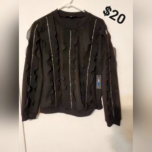 Alice Blue Rhinestone Sweater